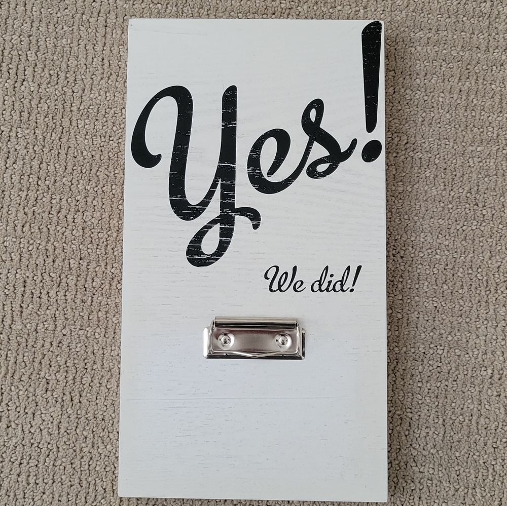 Hanging Board with Clip Wedding Announcement Baby Shower Engagement